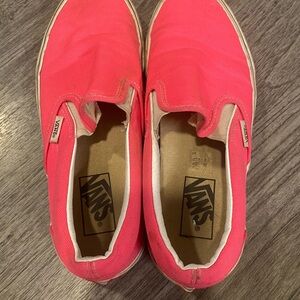 Vans Bright Pink Canvas Slip-Ons